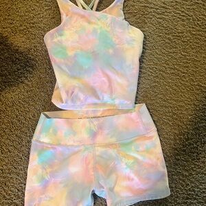 Old Navy Pastel Tie-Dye Tank and Shorts Set